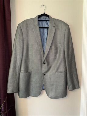 Marc Martin Silk/Wool Blend Grey Suit Jacket Size 48R